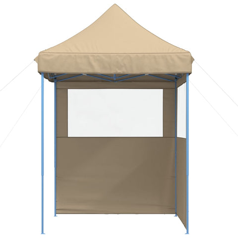 VidaXL Partytent inklapbaar pop-up met 2 zijwanden beige