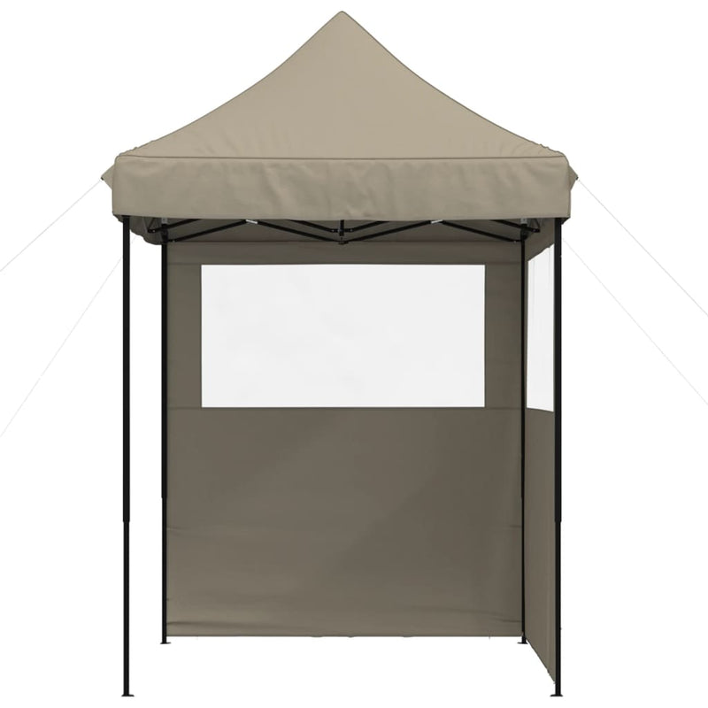 Afbeelding laden in galerijviewer, Vidaxl partytent inklapbaar pop-up met 2 zijwanden taupe
