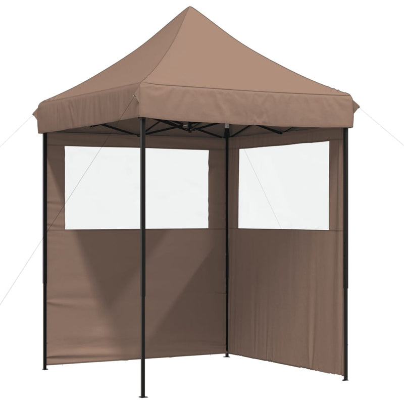Load image into Gallery viewer, Vidaxl partytent inklapbaar pop-up met 2 zijwanden bruin
