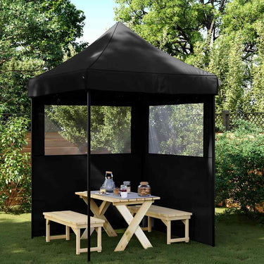 Vidaxl partytent inklapbaar pop-up met 2 zijwanden zwart