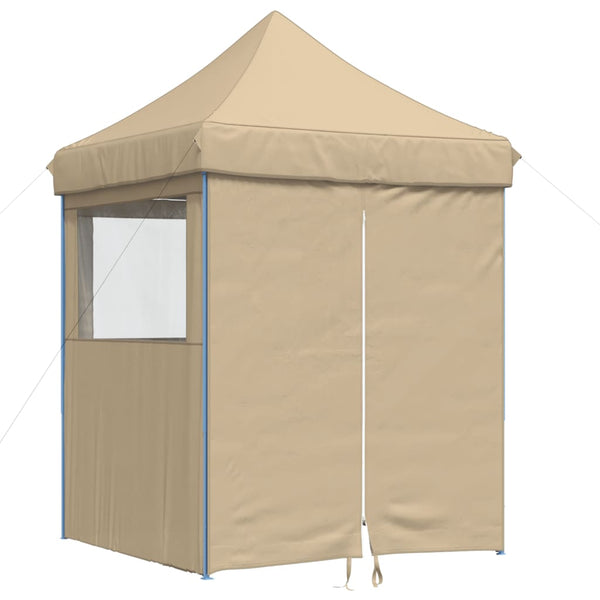 VidaXL Partytent inklapbaar pop-up met 4 zijwanden beige