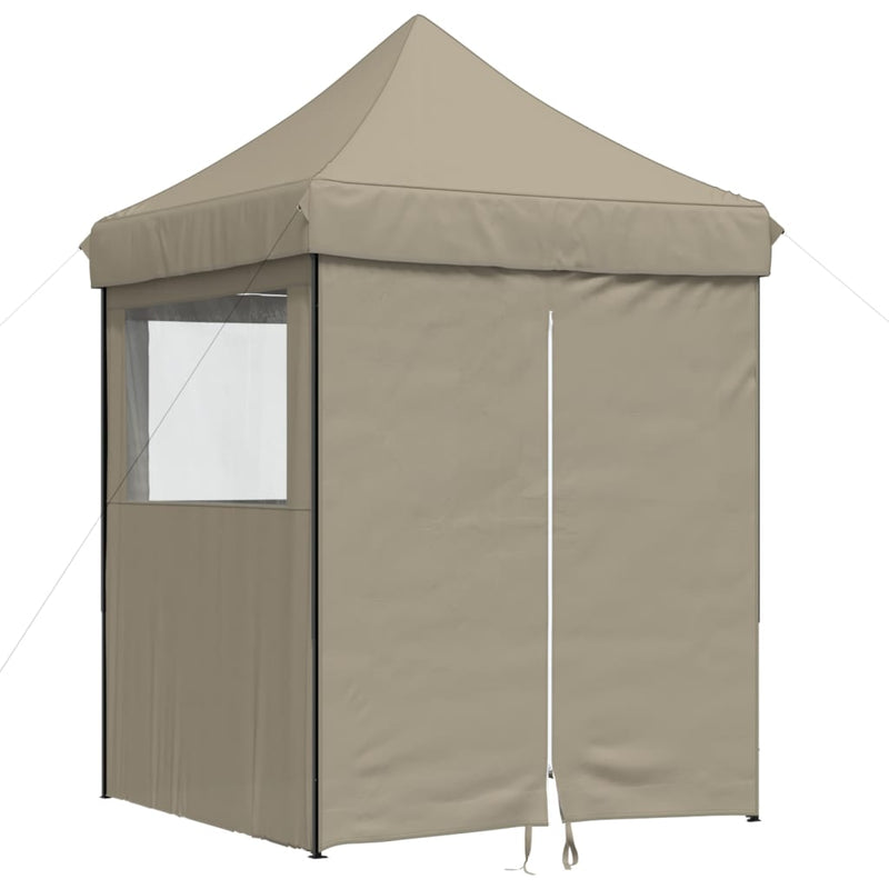 Load image into Gallery viewer, Vidaxl partytent inklapbaar pop-up met 4 zijwanden taupe
