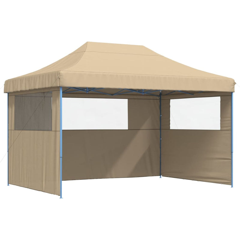 Load image into Gallery viewer, Vidaxl partytent inklapbaar pop-up met 3 zijwanden beige
