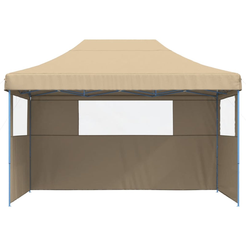 Load image into Gallery viewer, Vidaxl partytent inklapbaar pop-up met 3 zijwanden beige
