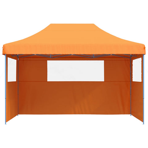 VidaXL Partytent inklapbaar pop-up met 3 zijwanden oranje