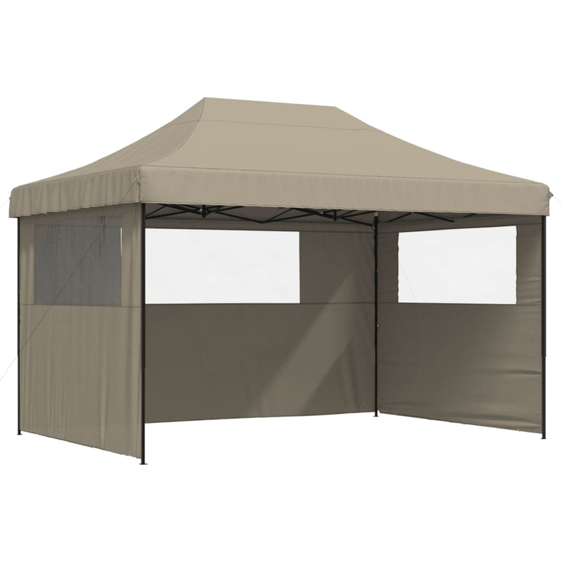 Load image into Gallery viewer, Vidaxl partytent inklapbaar pop-up met 3 zijwanden taupe
