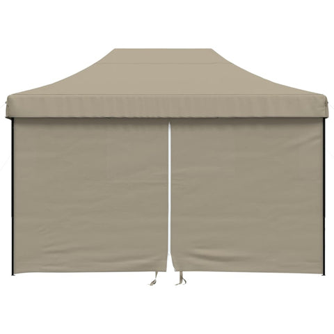 VidaXL Partytent inklapbaar pop-up met 4 zijwanden taupe