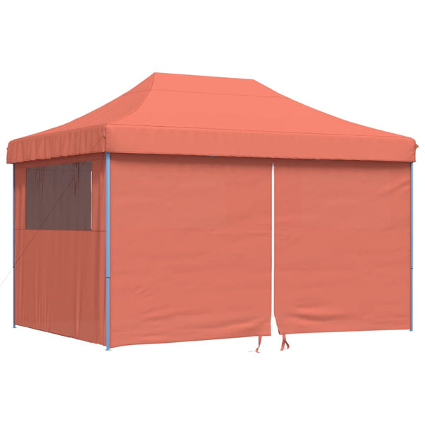 VidaXL Partytent inklapbaar pop-up met 4 zijwanden terracottakleurig