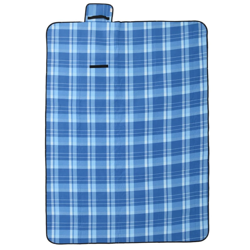 Load image into Gallery viewer, Vidaxl picknickkleed opvouwbaar geruit 200x150 cm fluweel blauw
