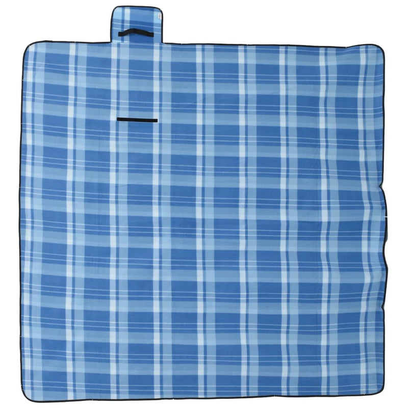 Load image into Gallery viewer, Vidaxl picknickkleed opvouwbaar geruit 200x200 cm fluweel blauw
