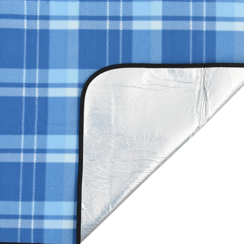Load image into Gallery viewer, Vidaxl picknickkleed opvouwbaar geruit 200x200 cm fluweel blauw
