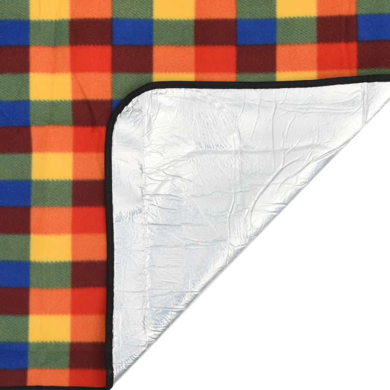 Load image into Gallery viewer, Vidaxl picknickkleed opvouwbaar geruit 200x200 cm fluweel meerkleurig
