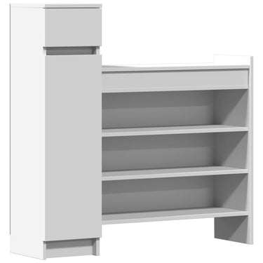 Vidaxl schoenenkast 100,5x28x100 cm bewerkt hout wit