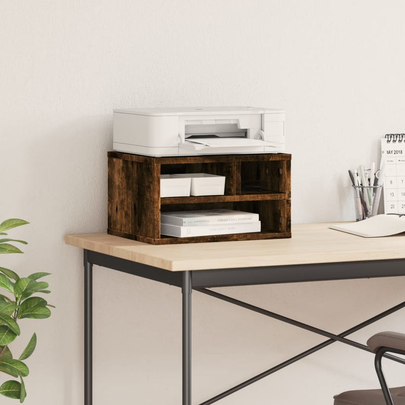 Load image into Gallery viewer, Vidaxl printerkastje 40x32x22,5 cm bewerkt hout gerookt eikenkleurig
