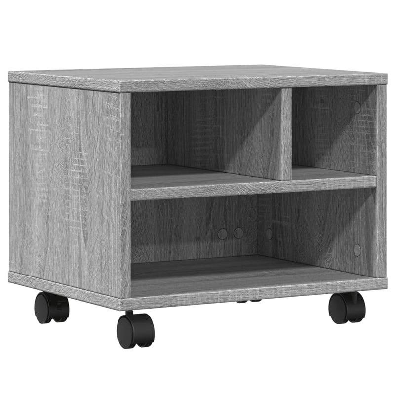 Load image into Gallery viewer, Vidaxl printerkastje met wielen 41x32x34,5 cm grijs sonoma eikenkleur
