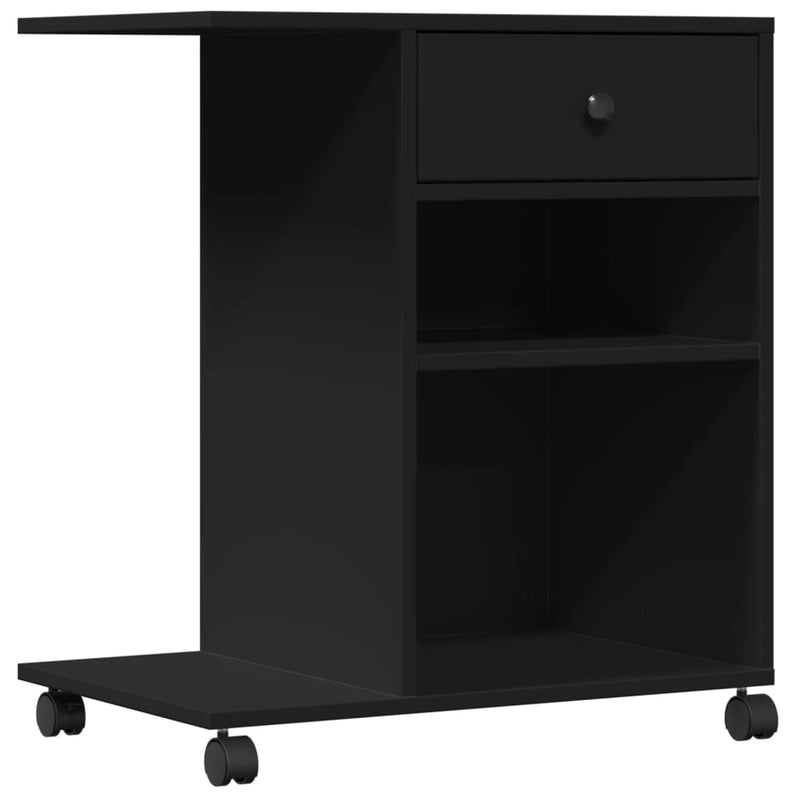 Load image into Gallery viewer, Vidaxl printerkastje met wielen 60x40x68,5 cm zwart
