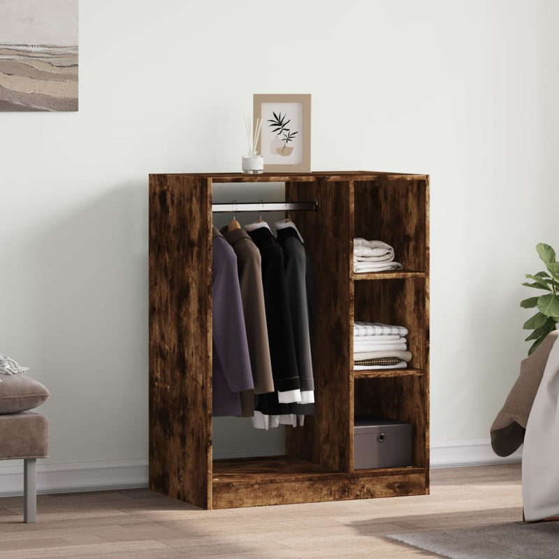 Load image into Gallery viewer, Vidaxl kledingkast 77x48x102 cm bewerkt hout gerookt eikenkleurig
