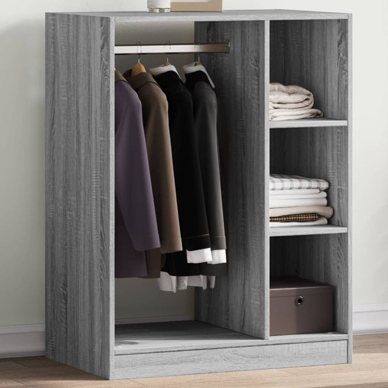 Load image into Gallery viewer, Vidaxl kledingkast 77x48x102 cm bewerkt hout grijs sonoma eikenkleurig
