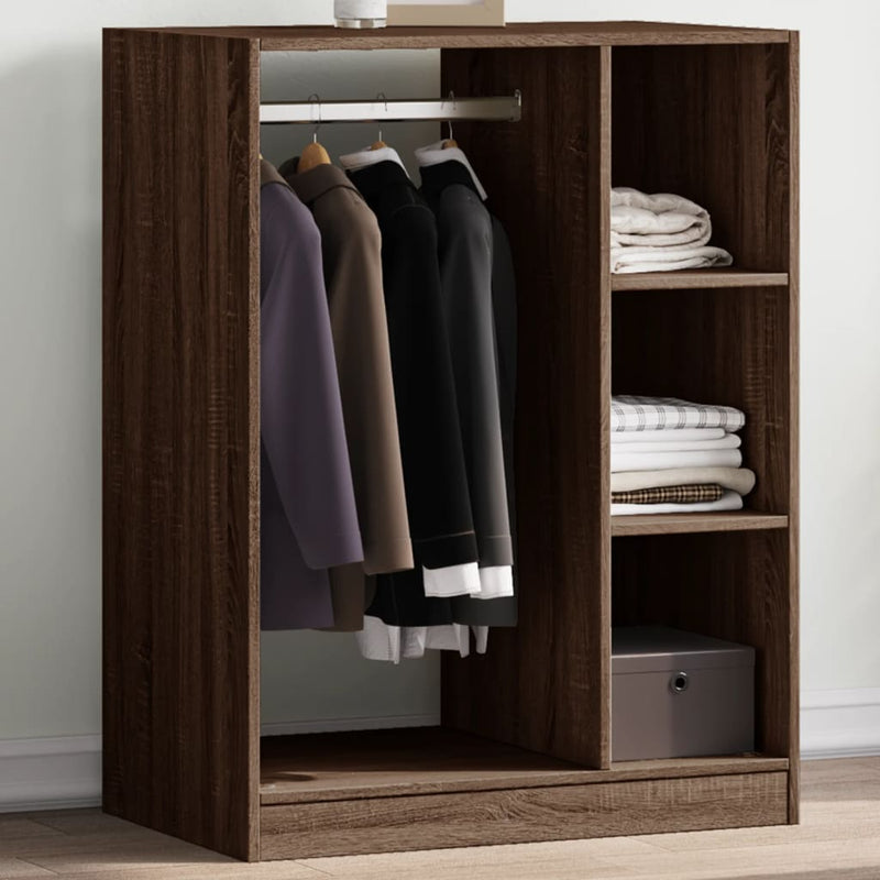 Load image into Gallery viewer, Vidaxl kledingkast 77x48x102 cm bewerkt hout bruin eikenkleurig
