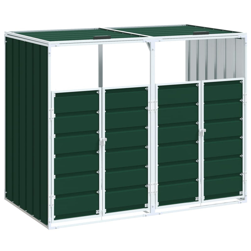 Load image into Gallery viewer, Vidaxl containerberging voor 2 containers 144x81x113 cm staal groen
