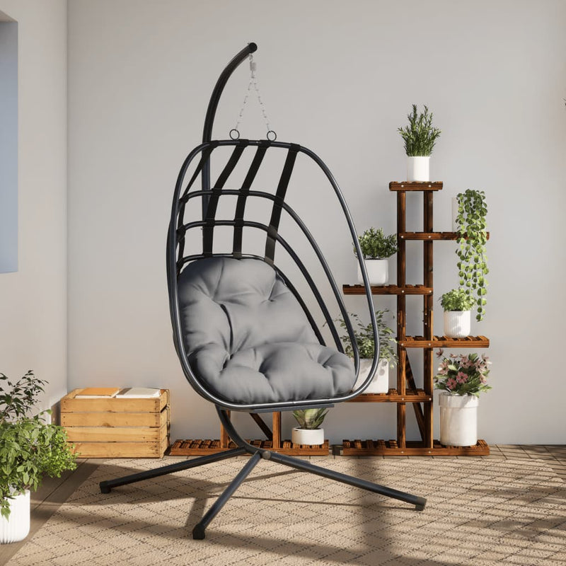 Load image into Gallery viewer, Vidaxl hangende egg chair met standaard antraciet staal
