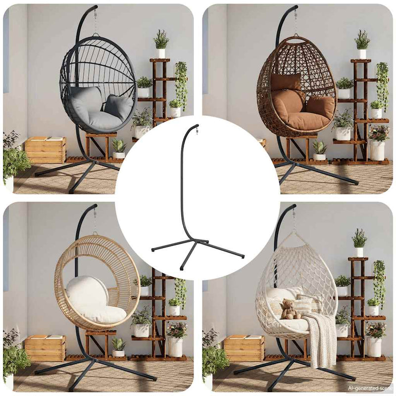 Load image into Gallery viewer, Vidaxl standaard voor hang-ei stoel zonder mand antraciet
