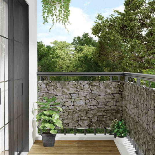 Vidaxl balkonscherm steenpatroon 300x75 cm pvc