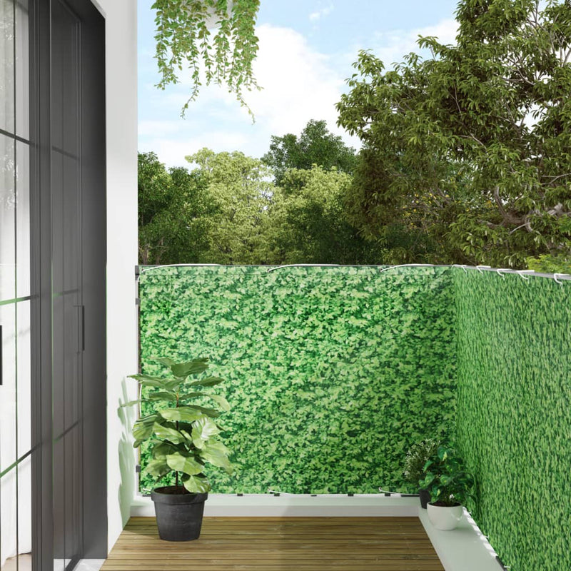 Load image into Gallery viewer, Vidaxl balkonscherm plantpatroon 400x120 cm pvc groen
