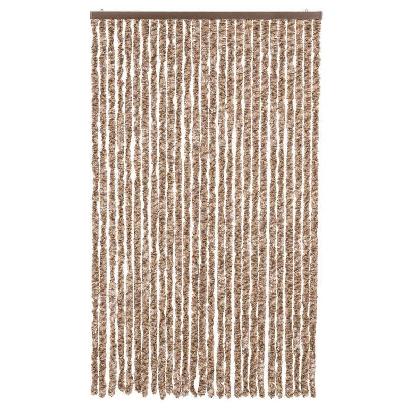 Load image into Gallery viewer, Vidaxl vliegengordijn 118x220 cm chenille beige en donkerbruin
