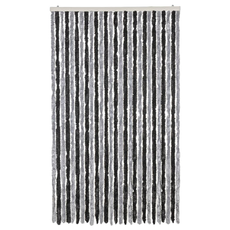 Load image into Gallery viewer, Vidaxl vliegengordijn 118x220 cm chenille grijs en zwart

