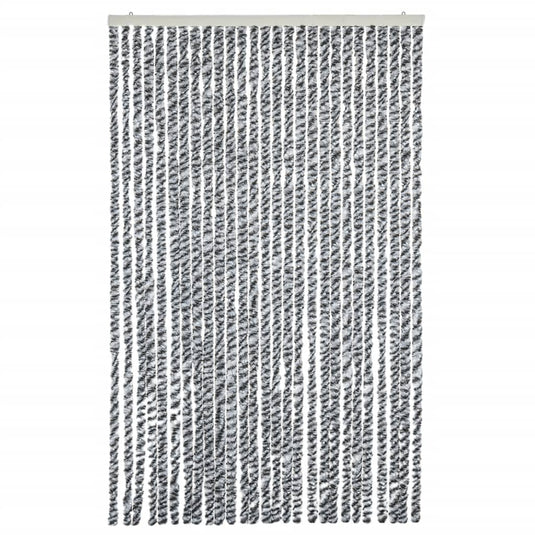 Vidaxl vliegengordijn 118x220 cm chenille grijs en zwart-wit