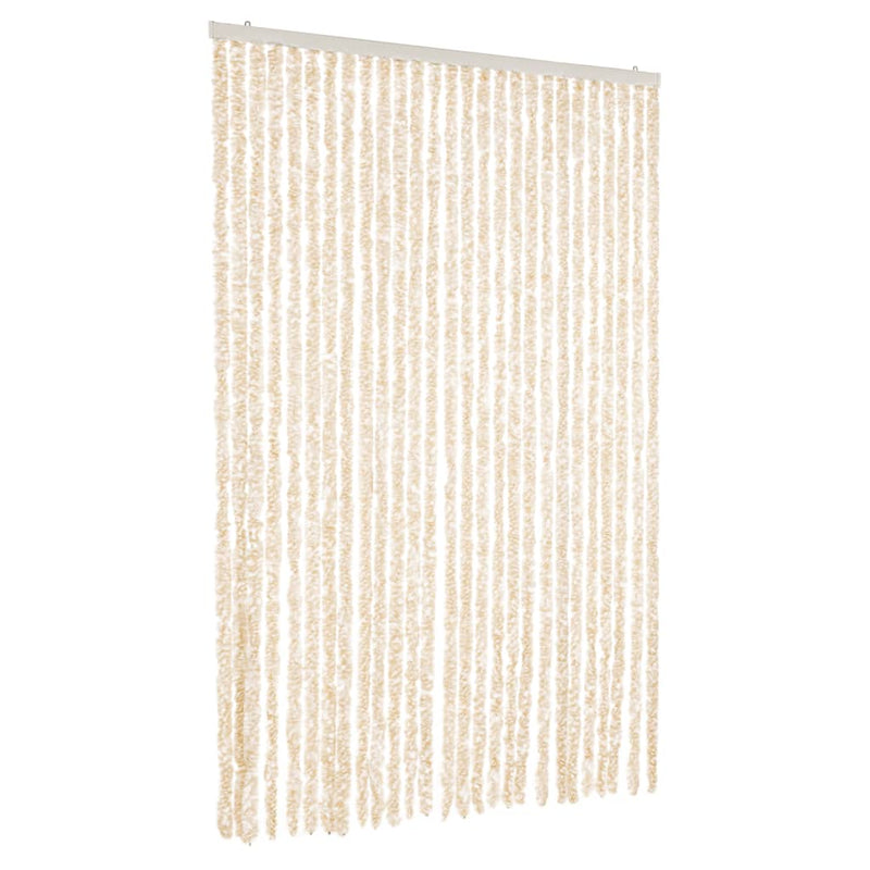 Load image into Gallery viewer, Vidaxl vliegengordijn 118x220 cm chenille beige en wit
