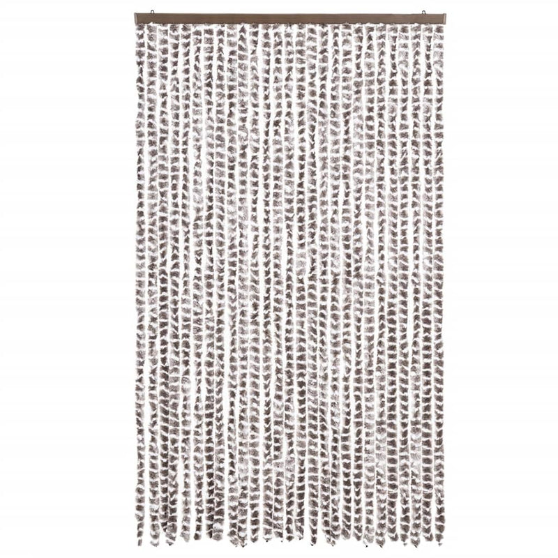 Load image into Gallery viewer, Vidaxl vliegengordijn 118x220 cm chenille taupe en wit
