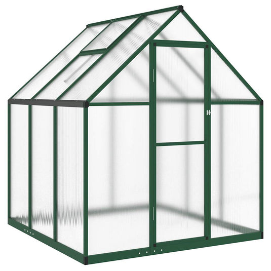 Vidaxl tuinkas met basisframe 169x169x195 cm aluminium groen