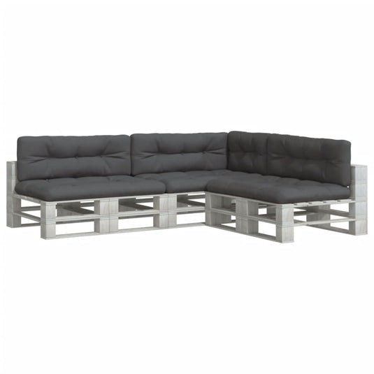 Vidaxl palletkussens 7 st stof antracietkleurig
