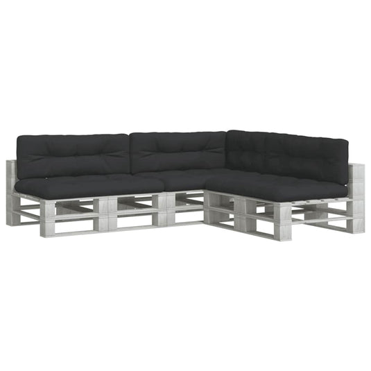 VidaXL Palletkussens 7 st stof zwart