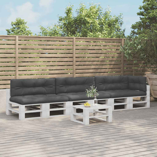 VidaXL Palletkussens 7 st stof zwart