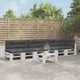 VidaXL Palletkussens 7 st stof zwart
