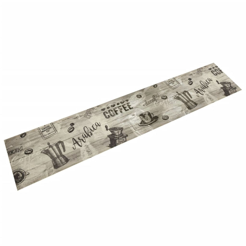 Load image into Gallery viewer, Vidaxl keukenmat wasbaar koffieprint 60x300 cm fluweel grijs
