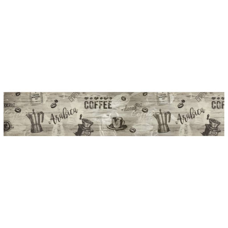 Load image into Gallery viewer, Vidaxl keukenmat wasbaar koffieprint 60x300 cm fluweel grijs
