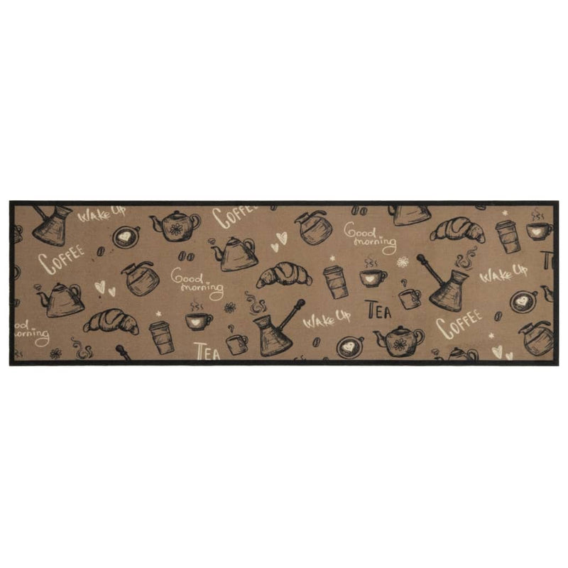 Load image into Gallery viewer, Vidaxl keukenmat wasbaar ochtendprint 45x150 cm fluweel bruin
