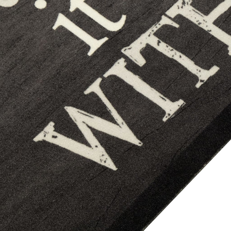 Load image into Gallery viewer, Vidaxl keukenmat wasbaar kopjeprint 45x150 cm fluweel zwart
