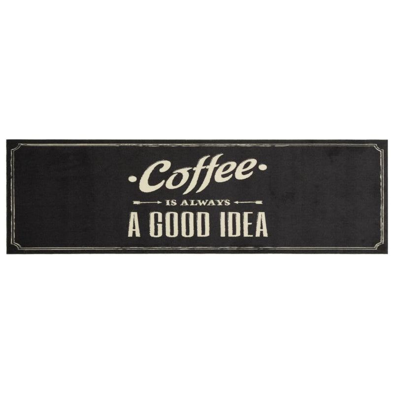 Load image into Gallery viewer, Vidaxl keukenmat wasbaar koffietekst 45x150 cm fluweel
