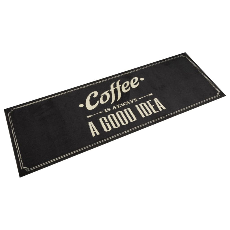 Load image into Gallery viewer, Vidaxl keukenmat wasbaar koffietekst 60x180 cm fluweel
