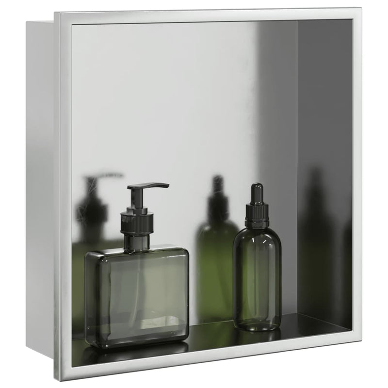 Load image into Gallery viewer, Vidaxl douchenis 32x32x9 cm roestvrijstaal geborsteld zilverkleurig
