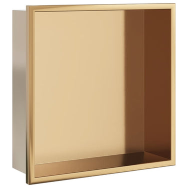 Vidaxl douchenis 32x32x9 cm roestvrijstaal geborsteld goudkleurig