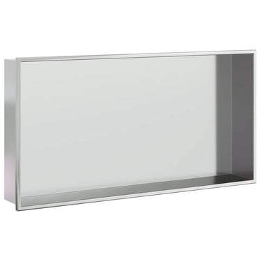 Vidaxl douchenis 62x32x9 cm roestvrijstaal geborsteld zilverkleurig