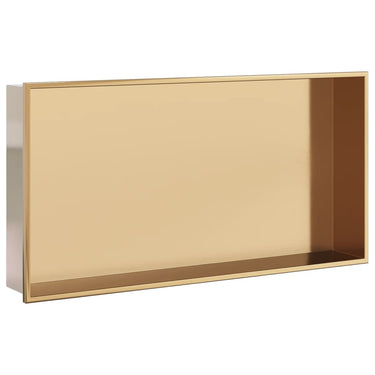 Vidaxl douchenis 62x32x9 cm roestvrijstaal geborsteld goudkleurig