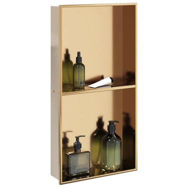 Vidaxl douchenis 32x62x9 cm roestvrijstaal geborsteld goudkleurig
