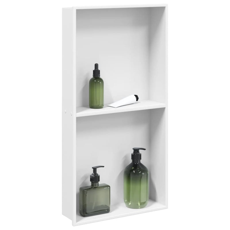 Load image into Gallery viewer, Vidaxl douchenis 32x62x9 cm roestvrijstaal matwit
